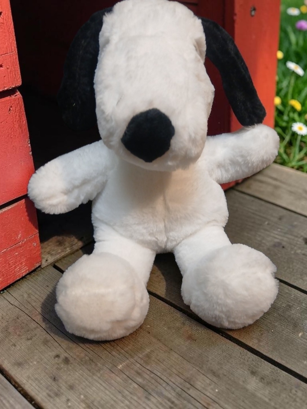 Peanuts - Plush Snoopy,Red Collar, 12” Tall,9" Sitting Down, Extremely Snug-Able